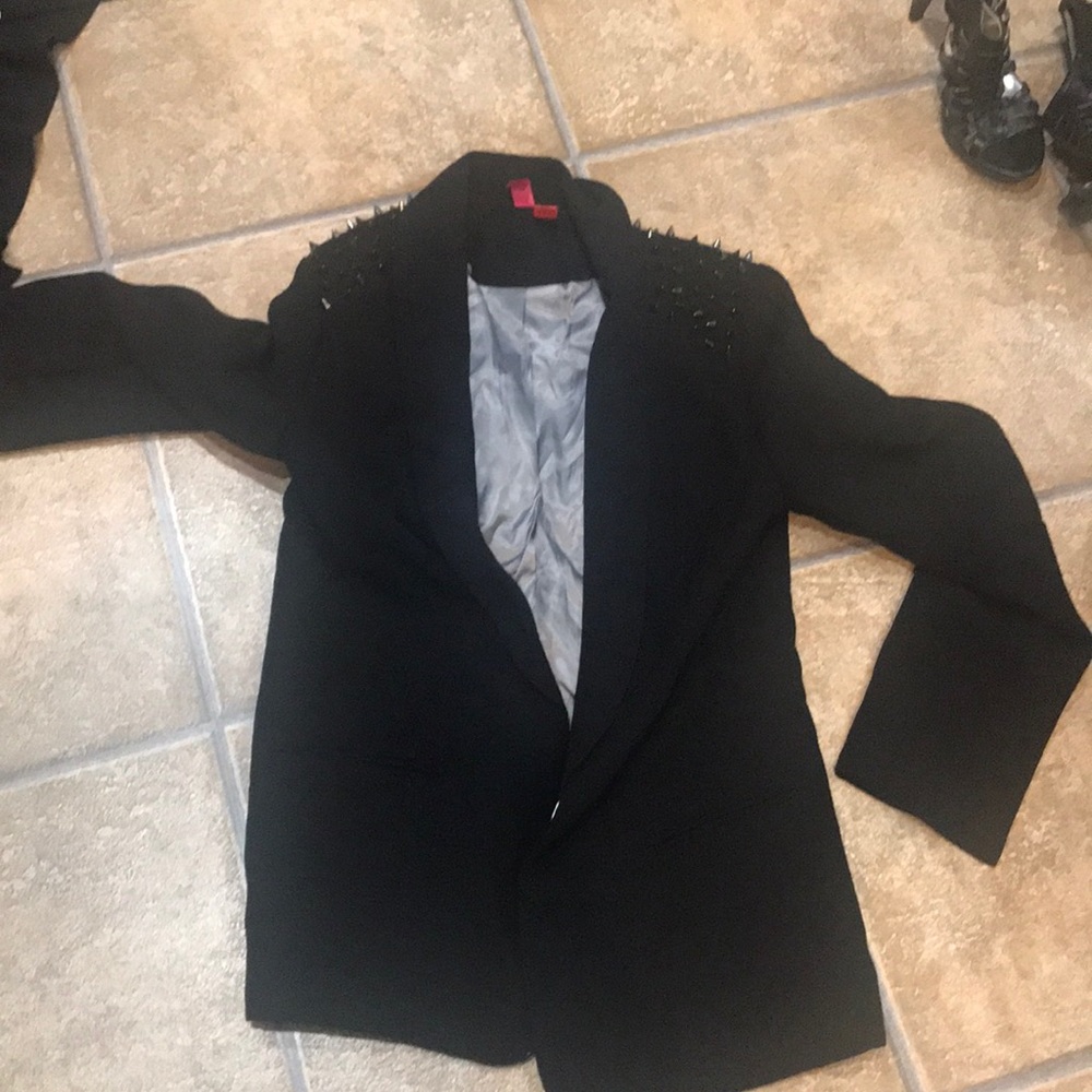 Black blazer with studded shoulder